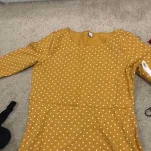 yellow podka dot dress